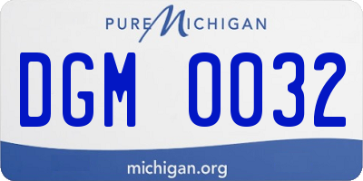 MI license plate DGM0032