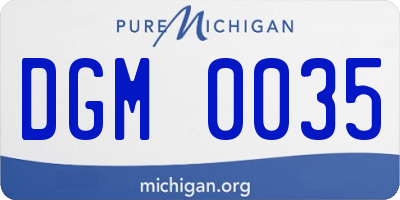 MI license plate DGM0035