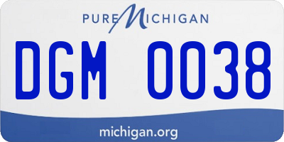 MI license plate DGM0038