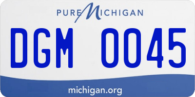 MI license plate DGM0045