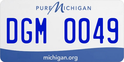 MI license plate DGM0049
