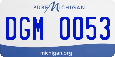 MI license plate DGM0053
