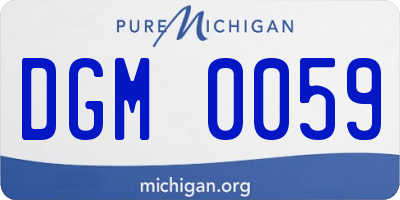 MI license plate DGM0059