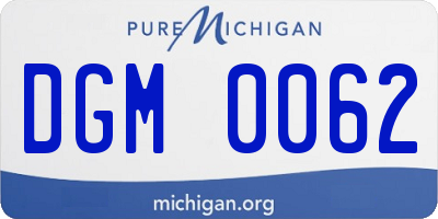 MI license plate DGM0062