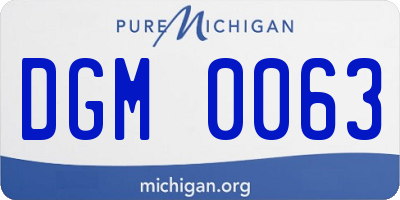 MI license plate DGM0063