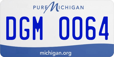 MI license plate DGM0064