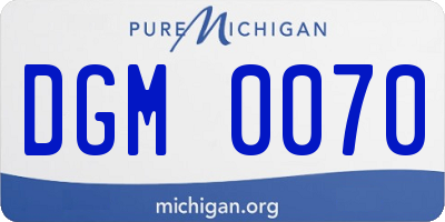 MI license plate DGM0070