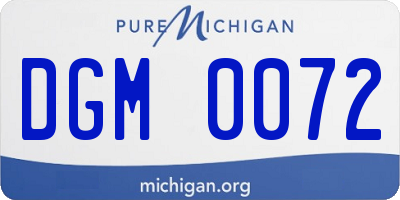 MI license plate DGM0072