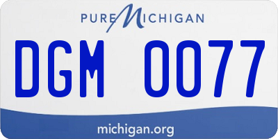 MI license plate DGM0077