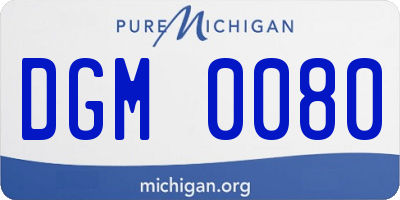 MI license plate DGM0080