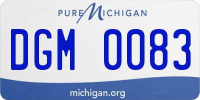 MI license plate DGM0083