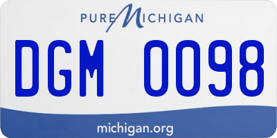MI license plate DGM0098
