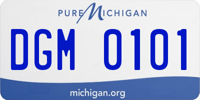 MI license plate DGM0101