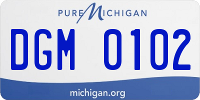 MI license plate DGM0102
