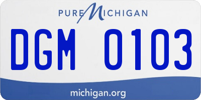 MI license plate DGM0103