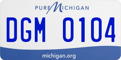 MI license plate DGM0104