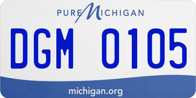 MI license plate DGM0105