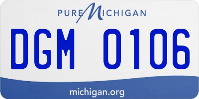 MI license plate DGM0106