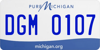 MI license plate DGM0107