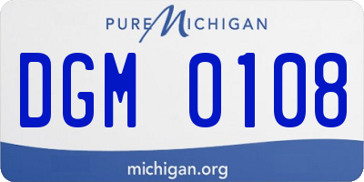 MI license plate DGM0108