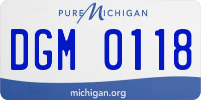MI license plate DGM0118