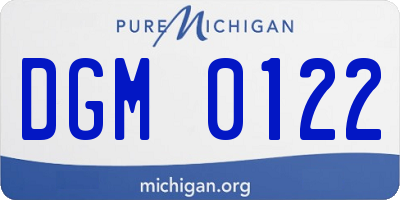 MI license plate DGM0122
