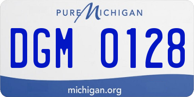 MI license plate DGM0128