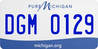 MI license plate DGM0129