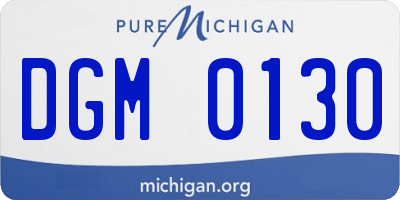 MI license plate DGM0130