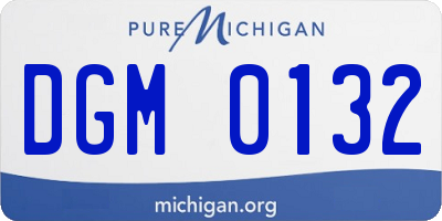 MI license plate DGM0132