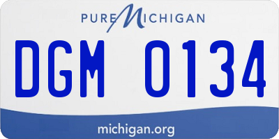 MI license plate DGM0134