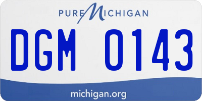 MI license plate DGM0143