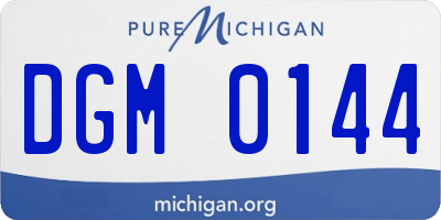 MI license plate DGM0144