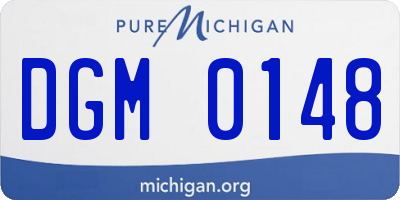MI license plate DGM0148