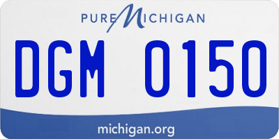 MI license plate DGM0150