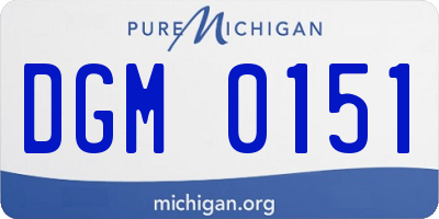 MI license plate DGM0151
