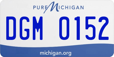 MI license plate DGM0152