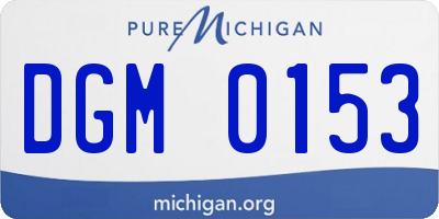 MI license plate DGM0153