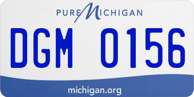 MI license plate DGM0156
