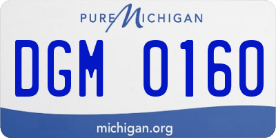 MI license plate DGM0160
