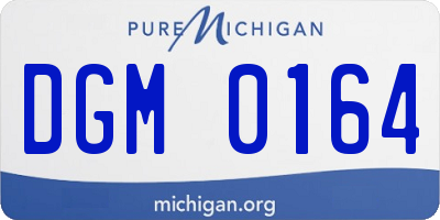 MI license plate DGM0164