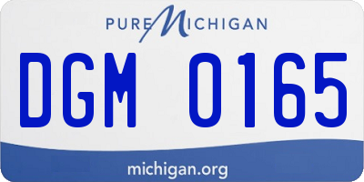 MI license plate DGM0165