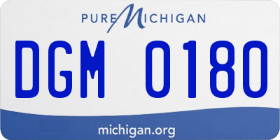 MI license plate DGM0180