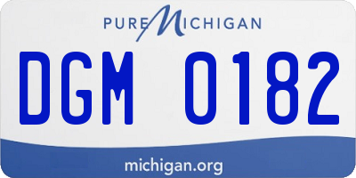 MI license plate DGM0182