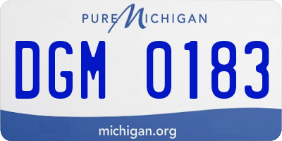 MI license plate DGM0183