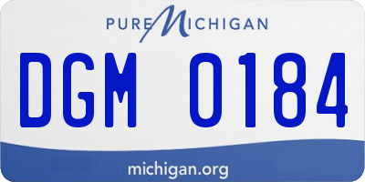 MI license plate DGM0184