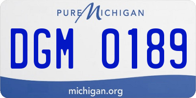 MI license plate DGM0189