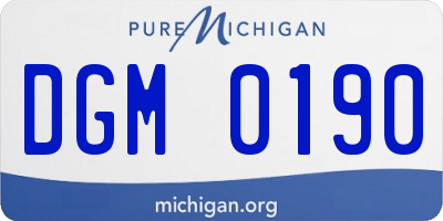 MI license plate DGM0190