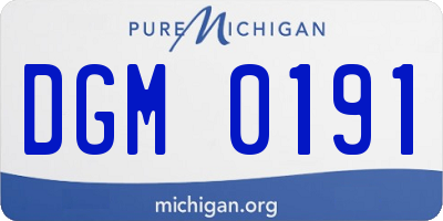 MI license plate DGM0191