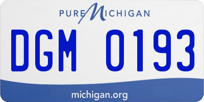 MI license plate DGM0193